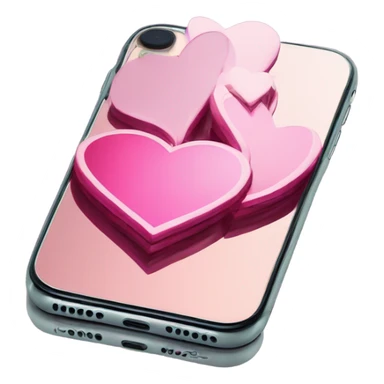 iPhone 11 with a mirrored case in the form of hearts sticker