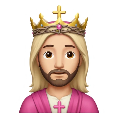 Pink cross with jesus sticker