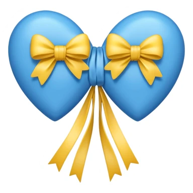 Blue and yellow hearts tied together with a bow sticker