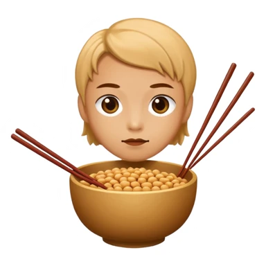eating natto with chopsticks sticker