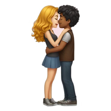 Girl kissing a guy sticker