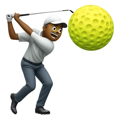 A golfer hitting a window  sticker