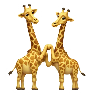 Two giraffes having a swinging neck fight sticker