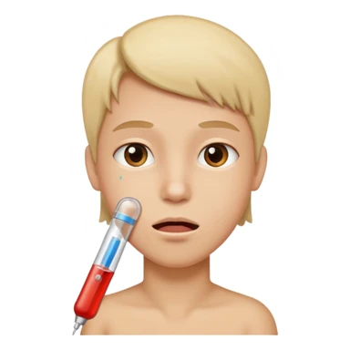 face with thermometer sticker