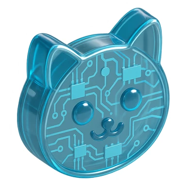 cat icon with glossy circuit style sticker