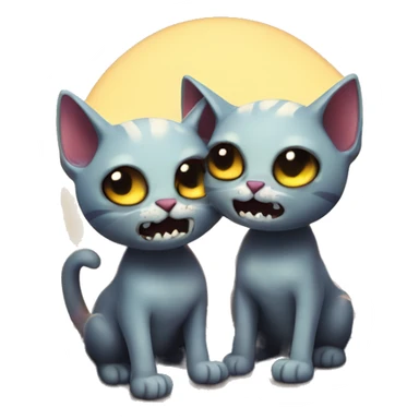 two zombie cats in love coming out of graves sticker