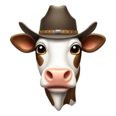 Cow with cowboy hat sticker