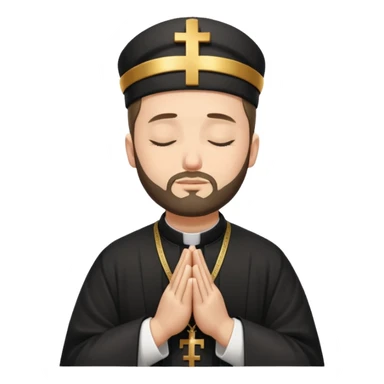 orthodox christian priest with eyes closed, praying sticker