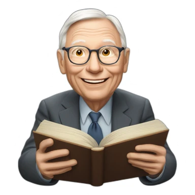 smiling real like 99 years old charlie munger reading a book sticker