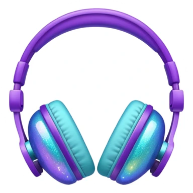 Glitter Purple and Cian headset sticker