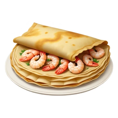 Bánh Xèo Cinematic Realistic Bánh Xèo Dish Emoji, depicted as a crispy, folded crepe filled with shrimp and pork, rendered with dynamic textures and vibrant, appetizing lighting. sticker