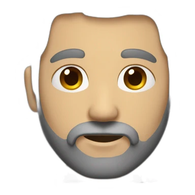 un homme avec une barbe courte grise chauve sticker