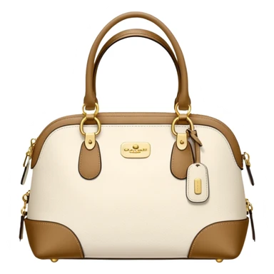 white beige coach handbag sticker