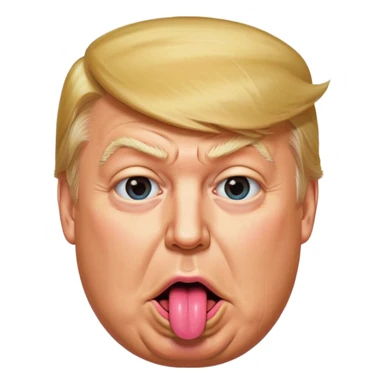 Trump with his super duper fat tongue out with a deep amount of saliva falling off his face sticker