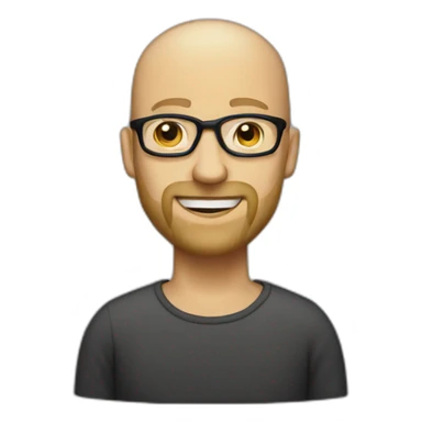 blonde bald man with glasses and beard sticker