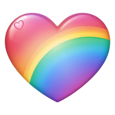 sakura heart with a rainbow gradient sticker