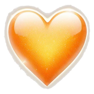 Light orange heart with white sparkles sticker