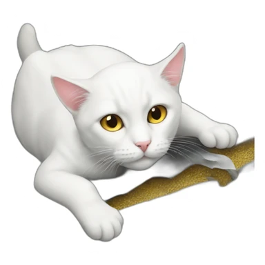 white cat fell into the gutter sticker