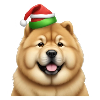a chow chow wearing a christmas hat sticker