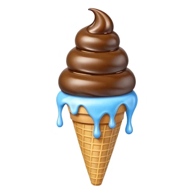 das kalsssische blaue eis emoji in 3d sticker