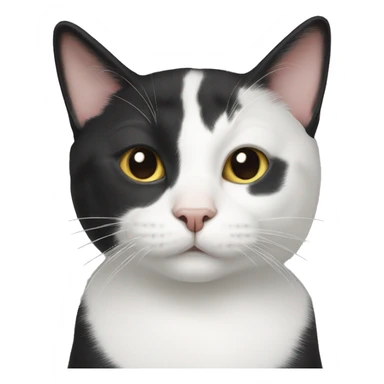 Tuxedo cat with small white spot on head sticker