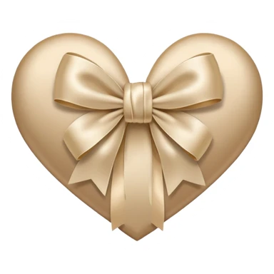 white heart with beige bow sticker