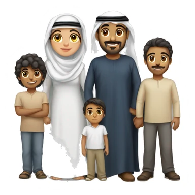 kuwaiti family with two parents and two kids sticker