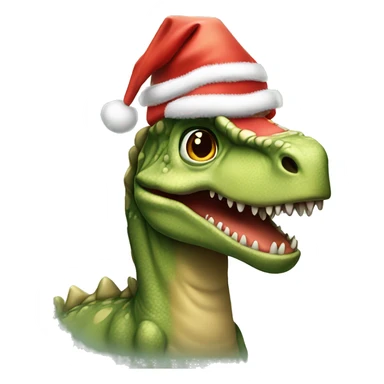 Dinosaurio con gorro navideño sticker