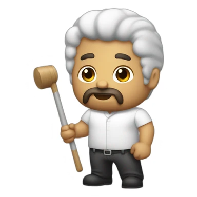 Hombre blanco con barba tocando la batería sticker