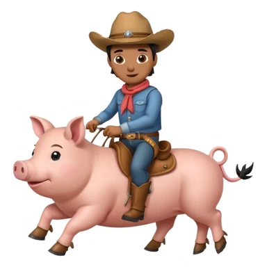Cowboy riding a pig sticker