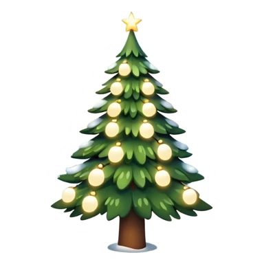 Christmas tree with white lights in nature and snow on top sticker