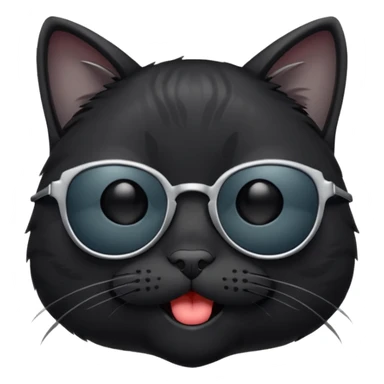 Black cat wearing sunglasses and wink sticker