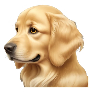 Golden retriever with elf ears sticker