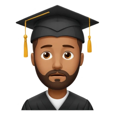 bearded brown man face palm exhausting graduation sticker