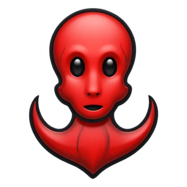 iOS sticker, dark mark, black shape, red dot, minimal sticker