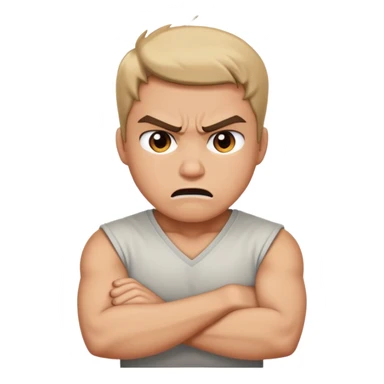 Person with arms crossed around next while being angry sticker