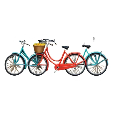 Cinematic Realistic Amsterdam Canal Houses Landmark Emoji, featuring narrow, gabled facades in vibrant colors reflecting on the calm canal waters, with bicycles lining the cobblestone streets. sticker