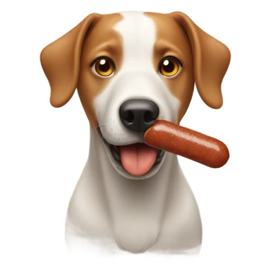 Dog eating sausage  sticker
