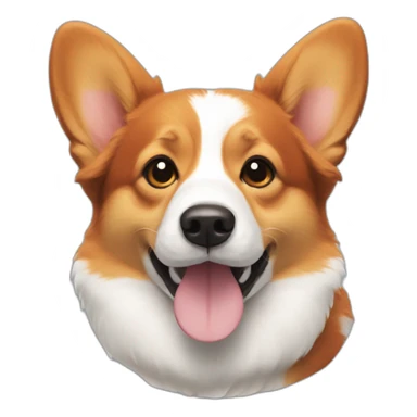 red-headed tricolor corgi with white ducks sticker