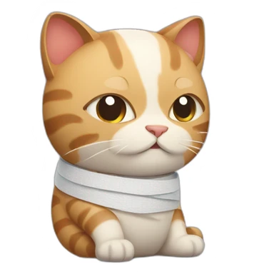 cat with a bandaged belly sticker