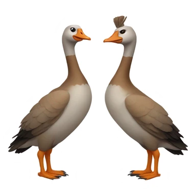 Strong muscular Humanized geese pair sticker