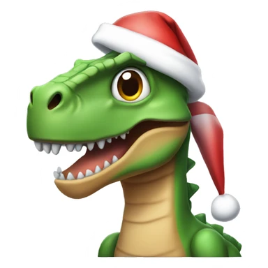 A dinosaur wearing a Santa hat  sticker