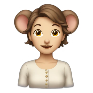 mouse lady with brown hair sticker