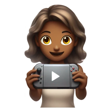 Glowing girl playing nintendo switch sticker