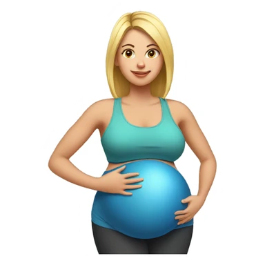 pregnant woman at the gym sticker