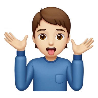 Tounge out hands to the side sticker