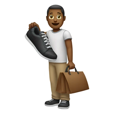 Person with a shoe in his hand sticker