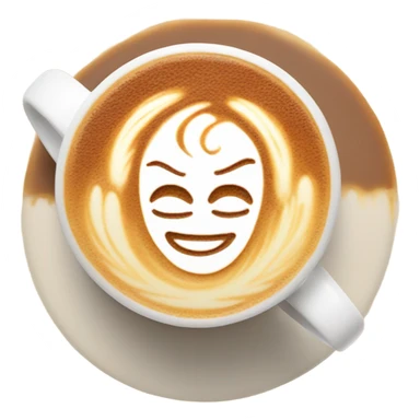 Latte with bow latte art sticker