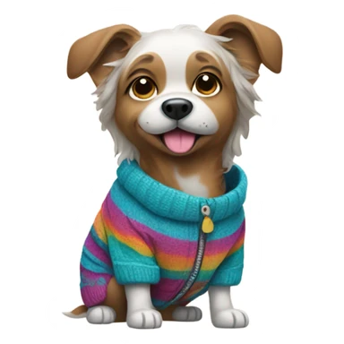 Dog wearing clothes sticker