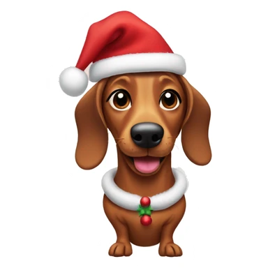 Wiener dog in a Christmas outfit sticker